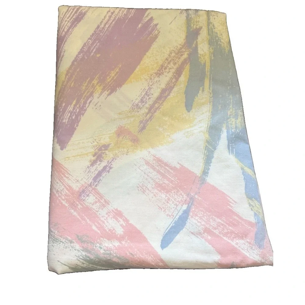 Vintage JCPenney Sheet Set Twin 3pc Set Watercolor Pink Blue Green